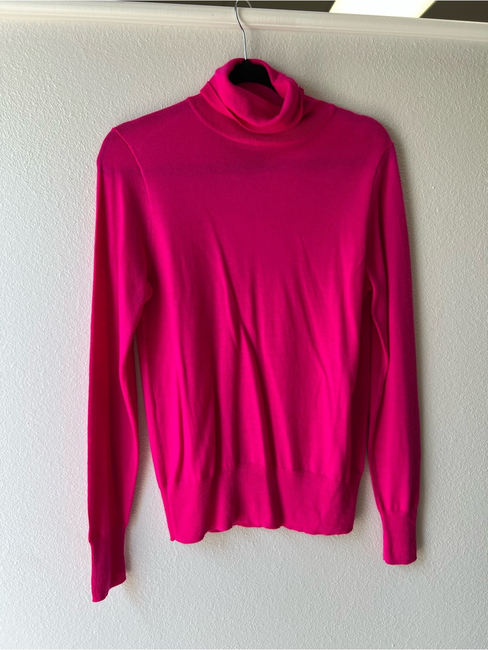 J. Crew Hot Pink Turtleneck Sweater